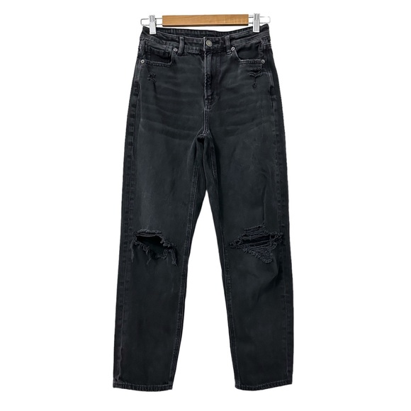 American Eagle Outfitters Denim - Black AE Ripped Mom Straight Jean 4
